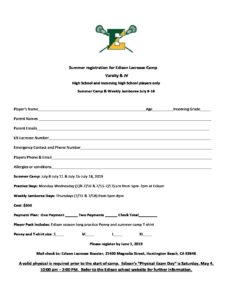 Summer Camp 2025 @ Edison High School